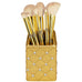 TWINKLY LOVE-8 PIECE DELUXE FACE & EYE BRUSH SET W/ BRUSH HOLDER Gold